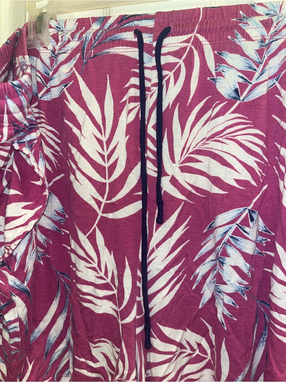 3X Fuchsia Tropical Print Pajama Shorts - Picture 5 of 6